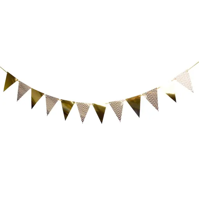 Birthday Party Banner Triangle Wave Pattern Birthday Hanging Banner