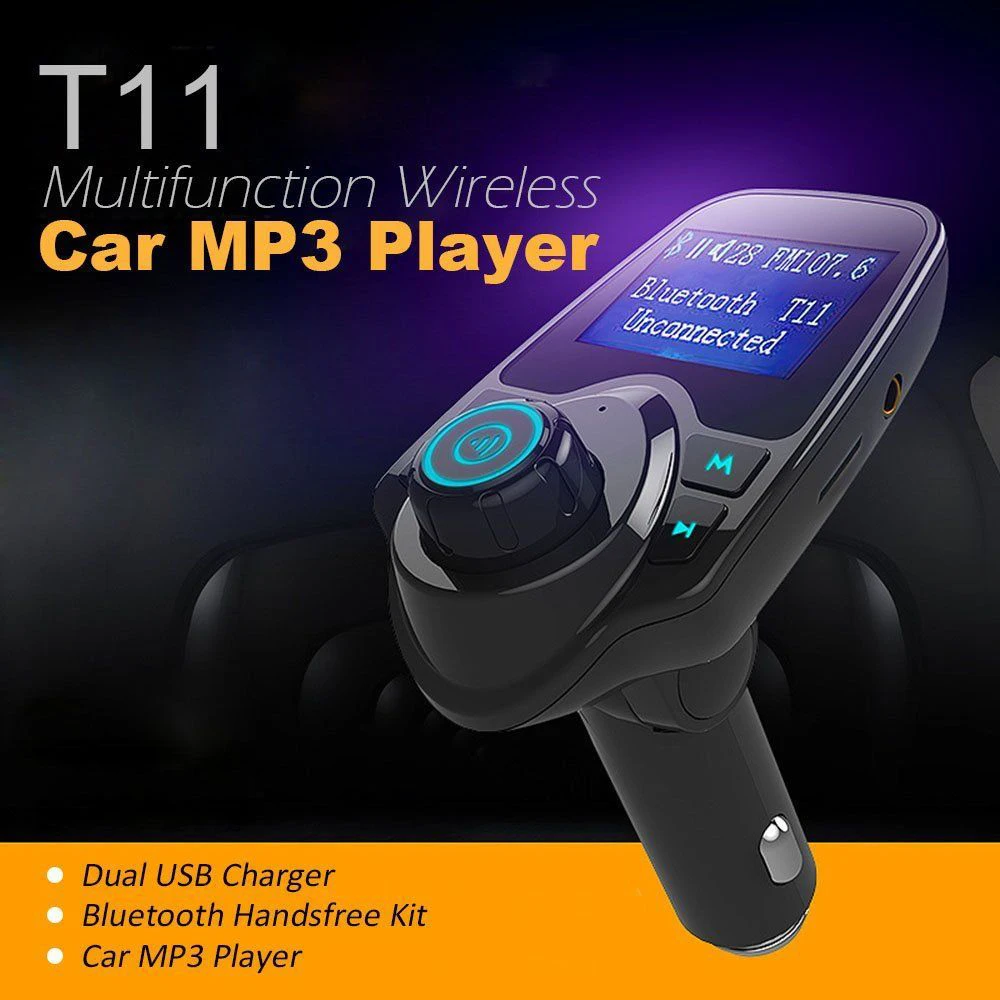 Adaptador de Rádio Mp3 para Carro fm sem Fio Tocador Transmissor Bluetooth Carregador Usb T11 - Image 3