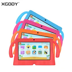 XGODY 7 "Android 8,1 планшет для детей портативный 7 Детский планшет ПК четырехъядерный 1 ГБ 8 ГБ HD Двойная камера WiFi с силиконовым чехлом