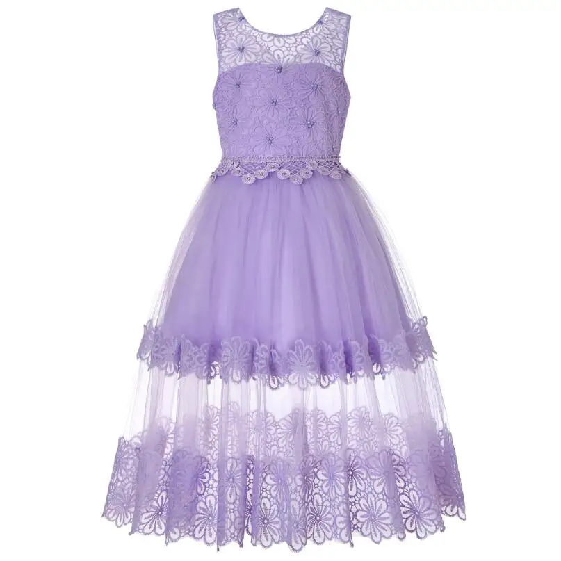 

Teenager party Costume of Girls Dress Baby Girls Kids Beading Lace Wedding Dresses Princess elegant Prom 2019 Summer dress