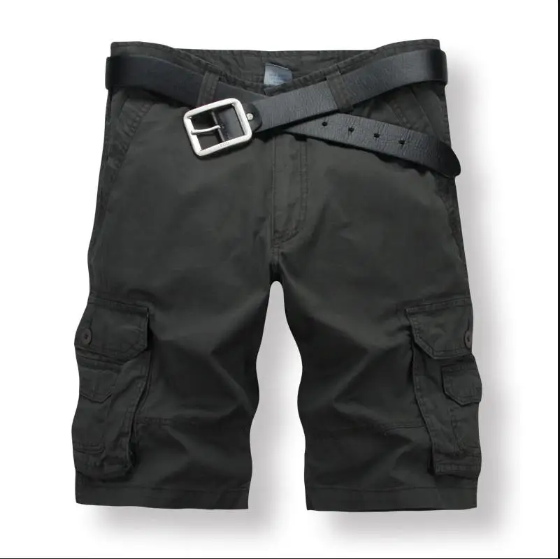 Men's summer shorts pure cotton water washing and multi - Pocket Shorts
