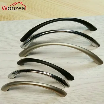 Hole CC 64mm96mm slimming Shape aluminum Furniture Handle pull For kitchen cupboard Cabinet knobs drawer door pulls