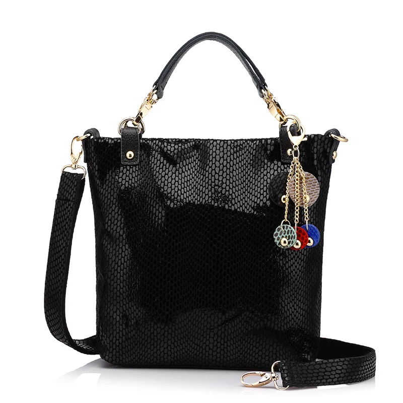 Realer сумки для женщин женская сумка кросс-боди сумки высокого качества модные сумки натуральная кожа женская сумка - Цвет: Black