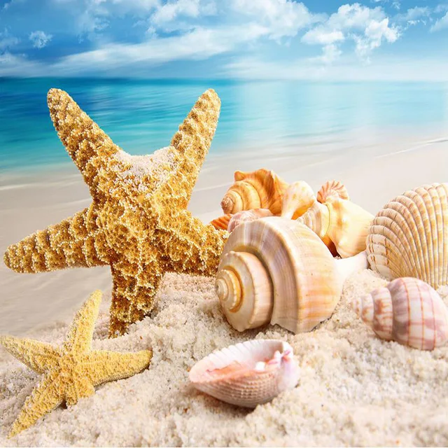 Auto adhesivo Del Mar Estrella de Papel de Pared 3D Murales de Papel