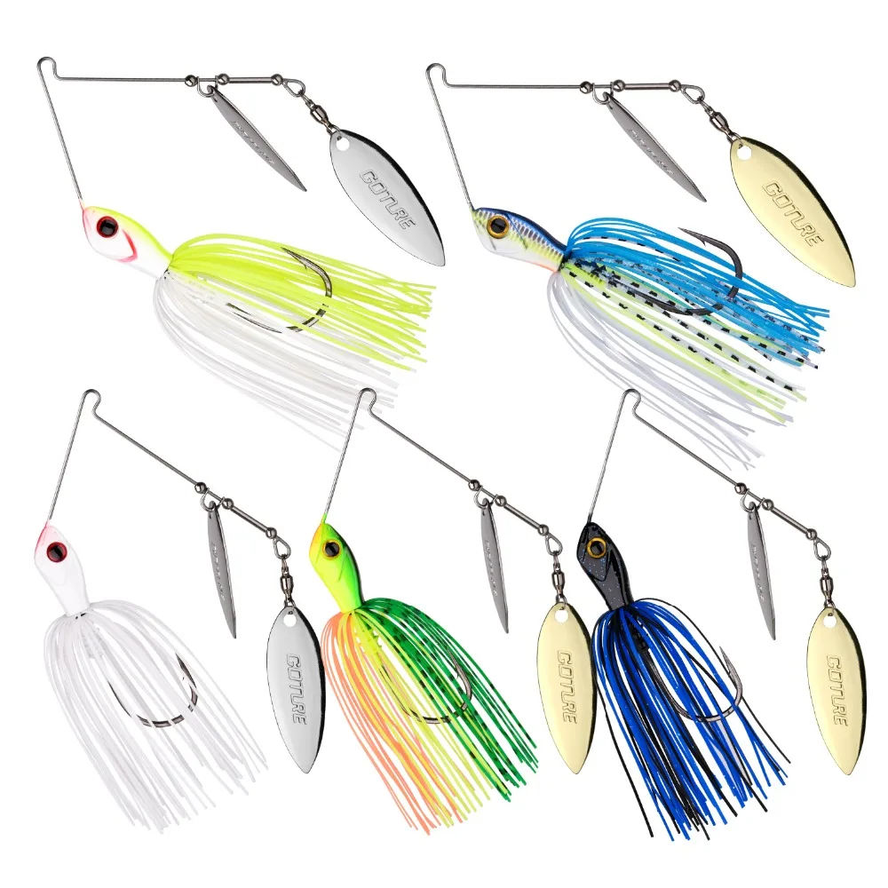 

Goture Elfin Lead Head Metal Spoon Spinnerbait 10g/14g Spinner Artificial Bait Buzzbait Swimbait for Bass Fishing Lure Tackle