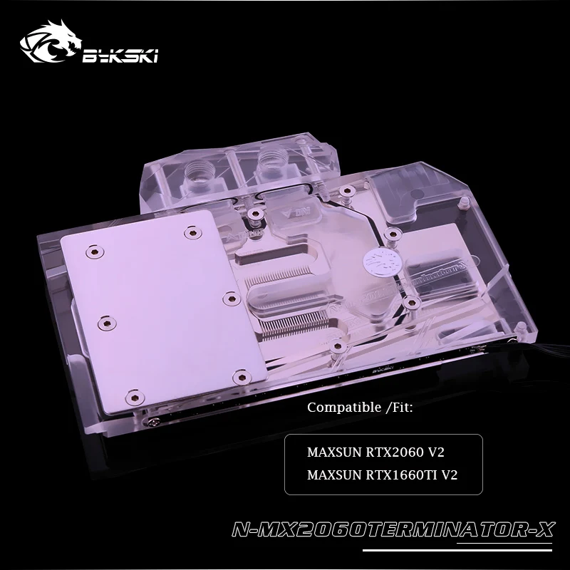 Bykski water block for MAXSUN RTX2060 V2/MAXSUN RTX1660TI V2, gpu cooler,water cooled head, N-MX2060TERMINATOR-X