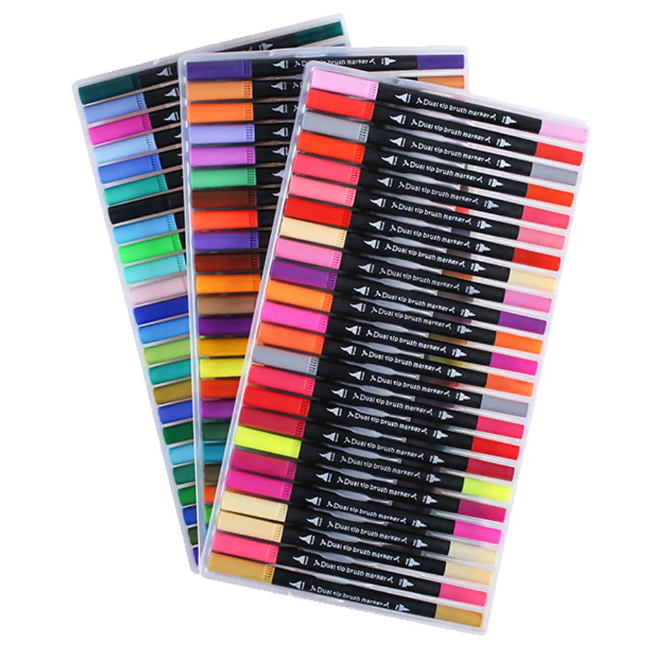 

Anime Drawing Pen 100 Colors Art Markers Water Marker for Drawing SketchingDual Tips Coloring Brush Color Pens