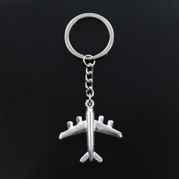 

Hot Fashion Airplane Plane 38x38mm Pendant 30mm Key Ring Metal Chain Silver Color Men Car Gift Souvenirs Keychain Dropshipping