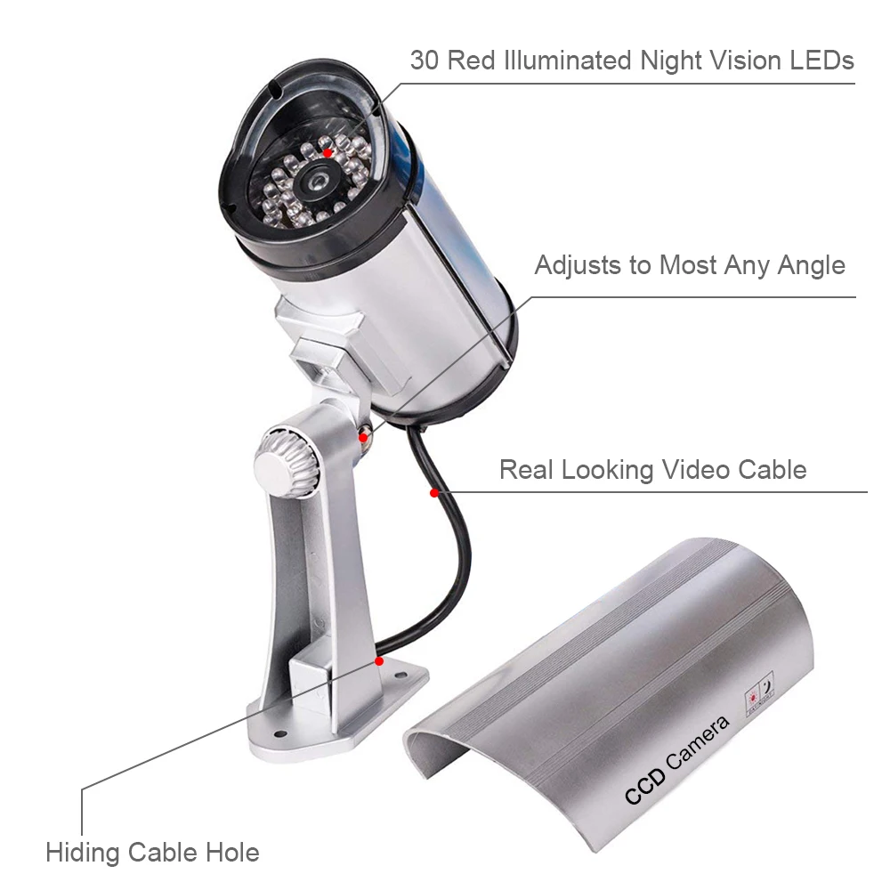 Dummy/Fake Camera AA Battery for 30Pcs LED Outdoor Indoor Surveillance Security Camera Bullet CCTV Camera Home Security Dummy/Fake Camera AA Battery for 30Pcs LED Outdoor Indoor Surveillance Security Camera Bullet CCTV Camera Home Security