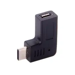 USB-C тип-c мужчина к Micro USB Женский адаптер данных 90 градусов угловой тип черный тонкий и портативный дизайн