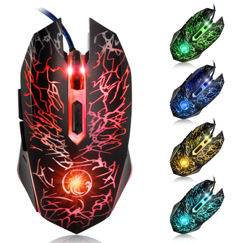 Профессиональная Проводная игровая мышь 6 кнопок 2400 точек/дюйм RGB оптическая USB компьютерная геймер