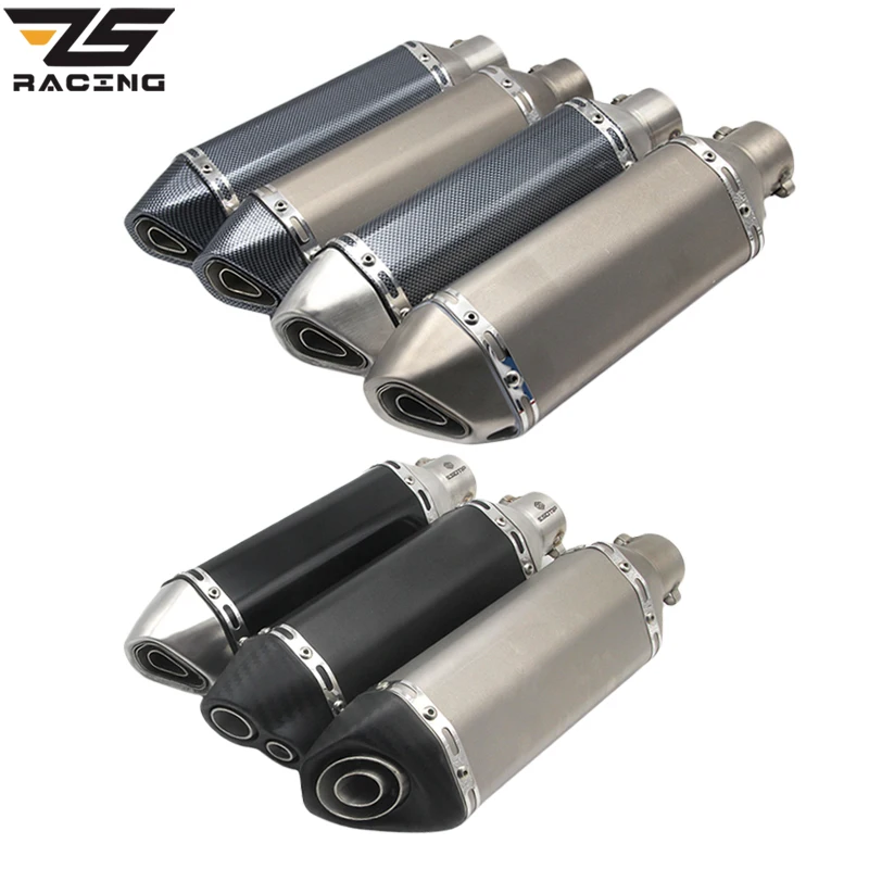 ZS Racing Универсальный глушитель выхлопной трубы для мотоцикла модифицированный AK