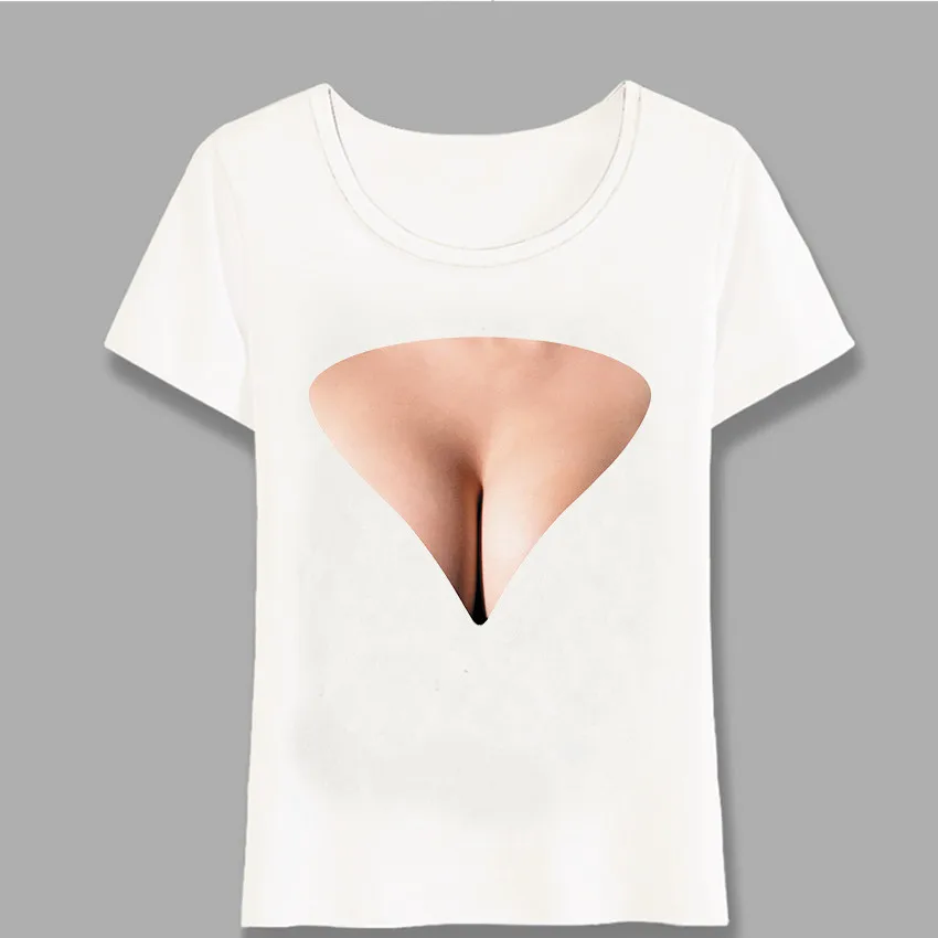 Big Boobs Sexy Stomach Pack Abs Print T 