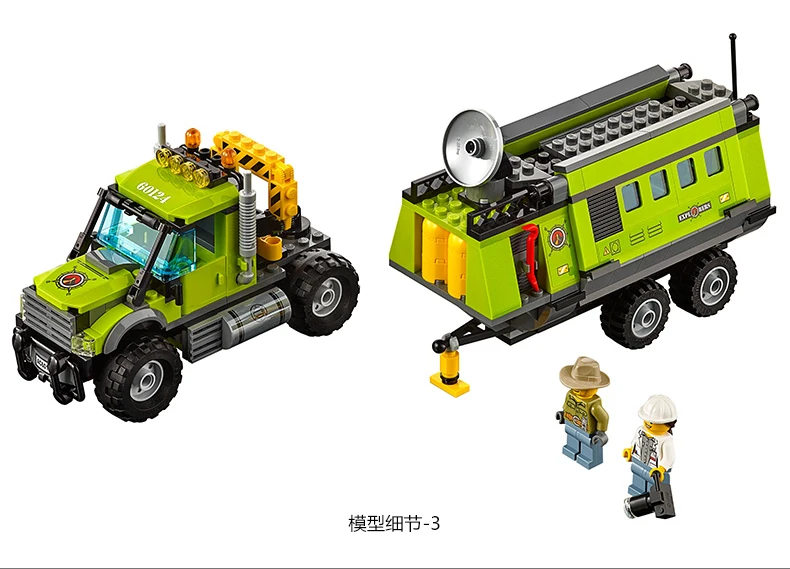 Günstig Bela 10641 Stadt Volcano Exploration Basis Bausteine Bau Spielzeug 60124 Stadt Figuren Modell Ziegel Spielzeug Geschenk