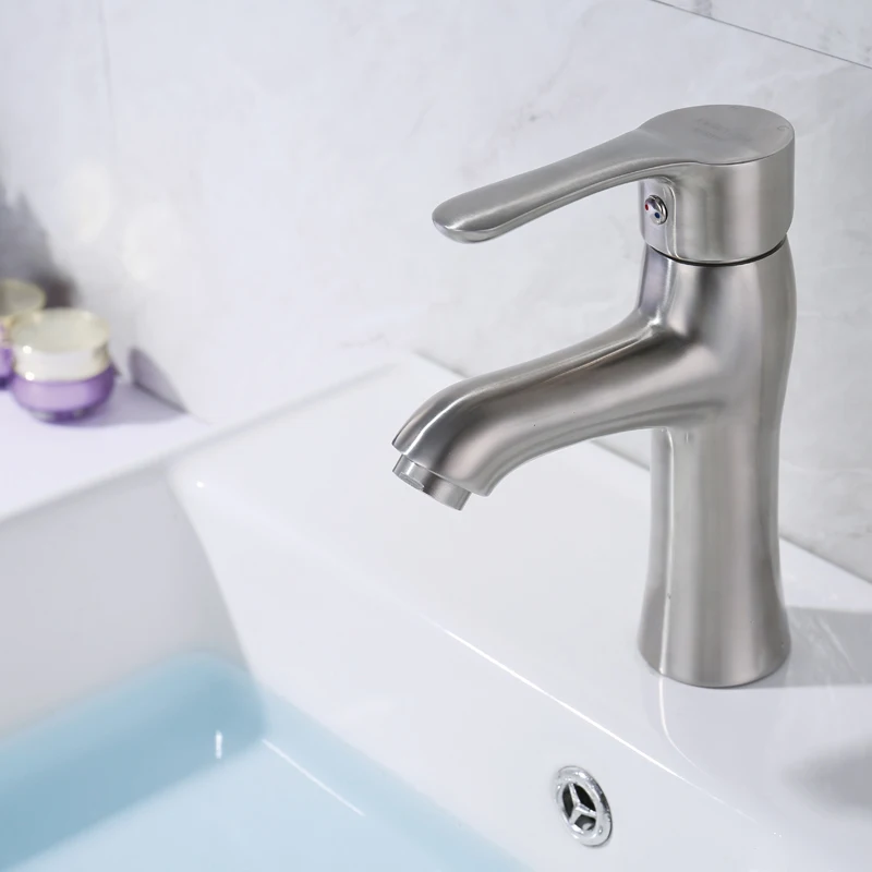 

IVRICH European Style Heavy Basin Faucet SUS304 Stainless Ceramic Cartridge Lead-free Smooth Effluent Tap Bathroom Mixer VR2043