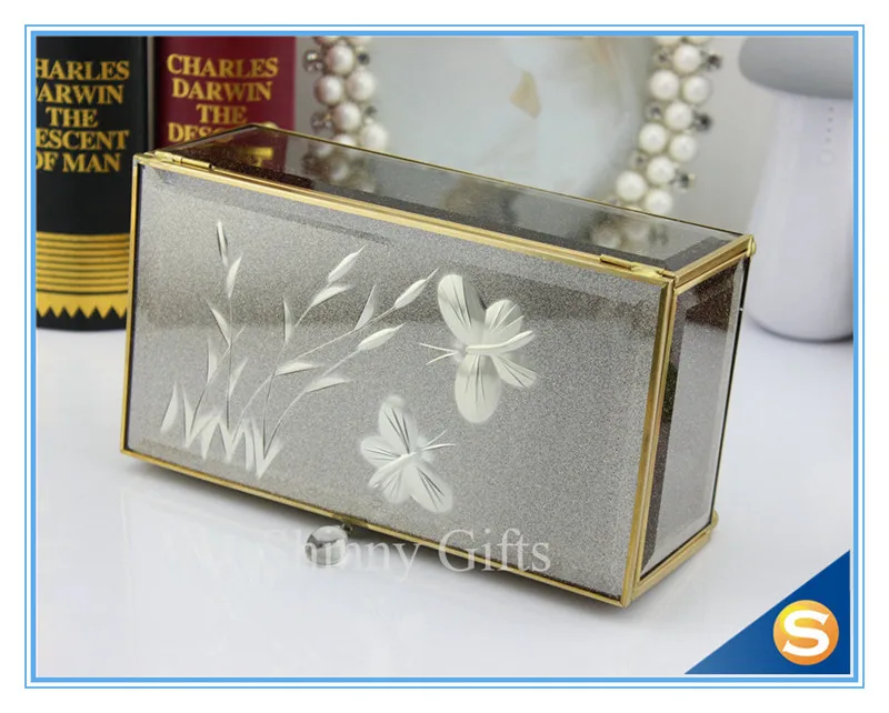 Glass Ring Holder Jewelry Box Wedding Gift Box (4)