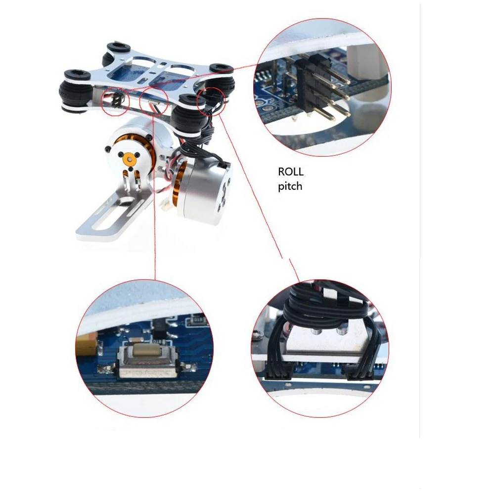 Рассеивание тепла антивибрационный простой в использовании Карданный контроллер аэрофотосъемки бесщеточный Регулируемый аксессуары 2 оси для Gopro3