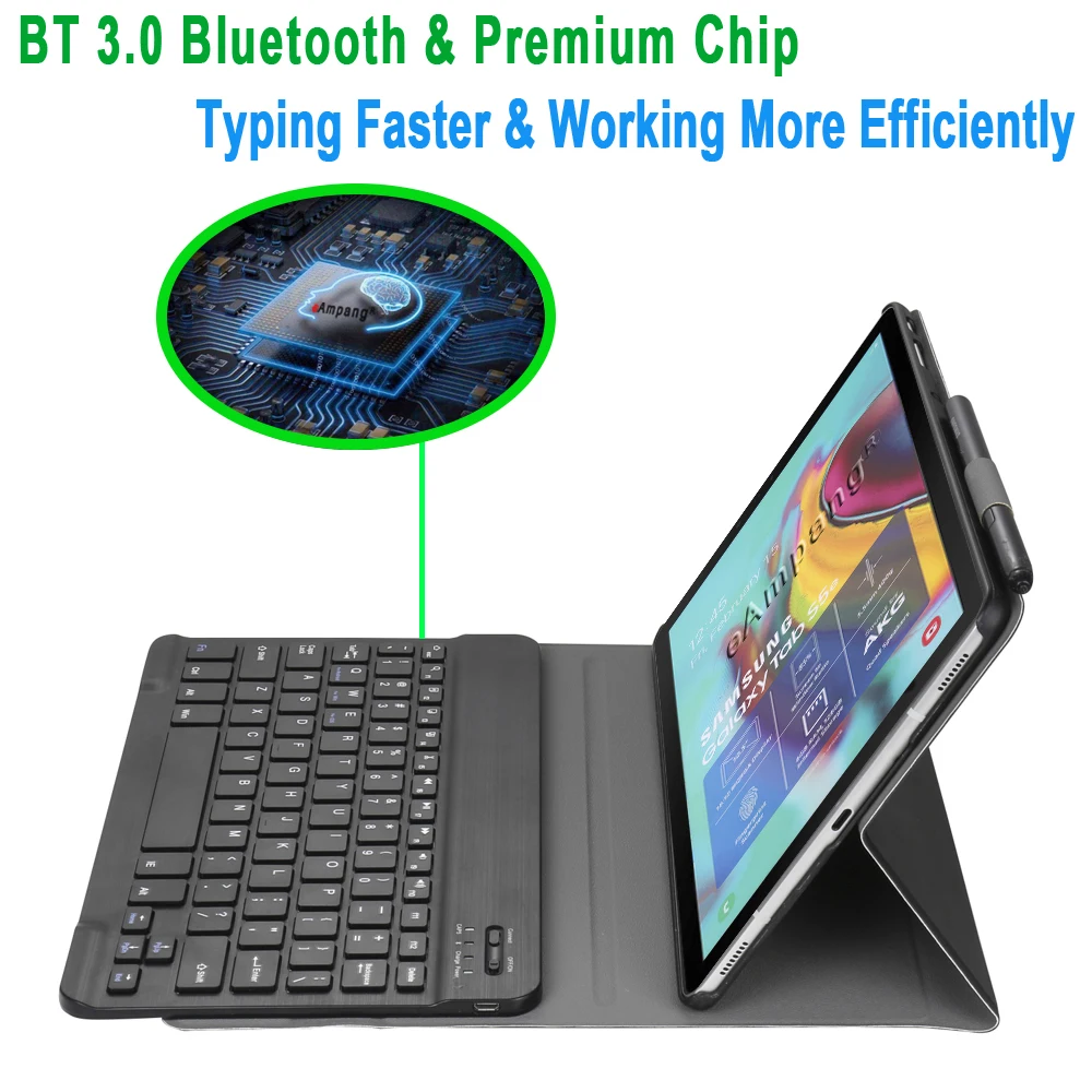 Case for Samsung Galaxy Tab S5e 10.5 Keyboard Case T720 T725 SM-T720 Cover Russian Spanish English Bluetooth Keyboard Funda Case-2