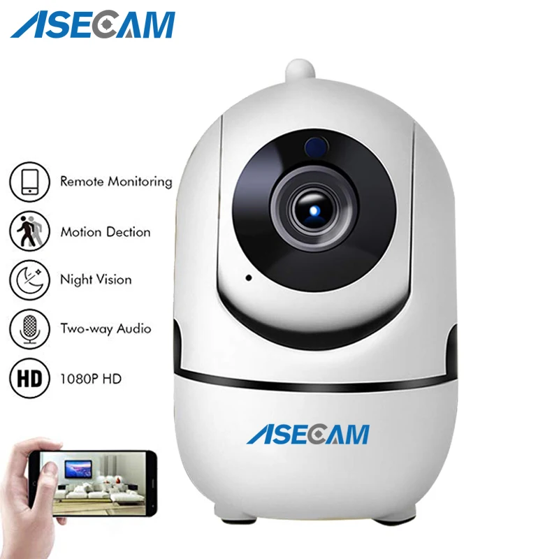 ASECAM HD 1080P облако Беспроводной IP Камера интеллигентая (ый) автоматическое слежение за человека охранного видеонаблюдения для домашнего