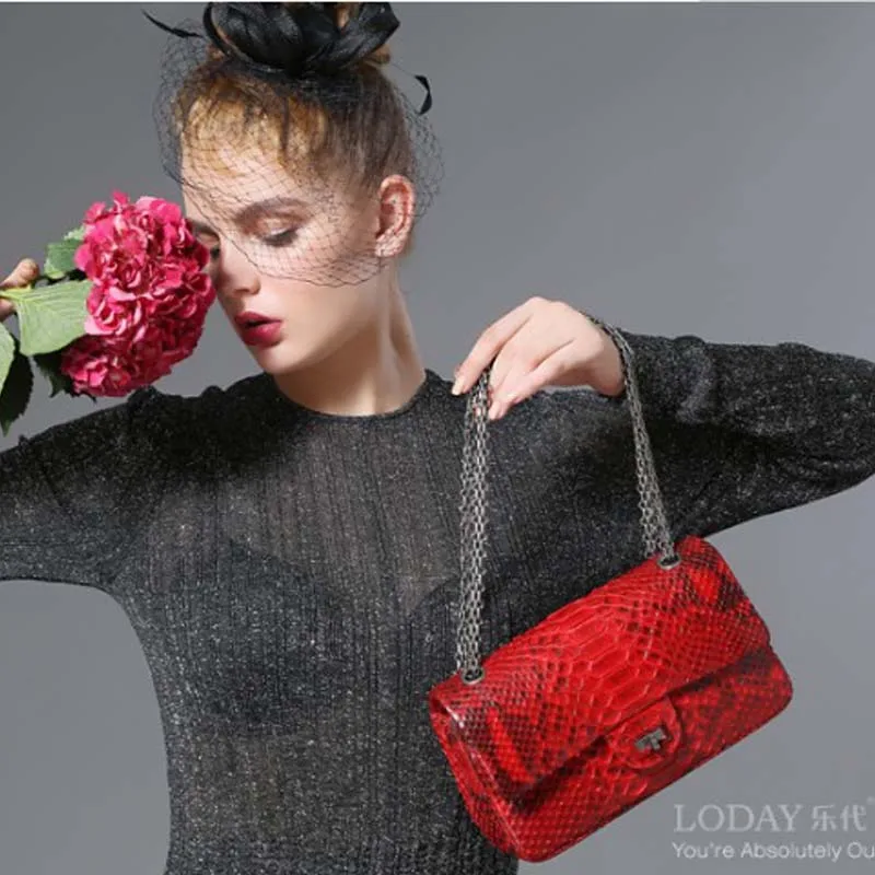 Импортная сумка ledai под кожу питона женская через плечо на одно новинка 2019