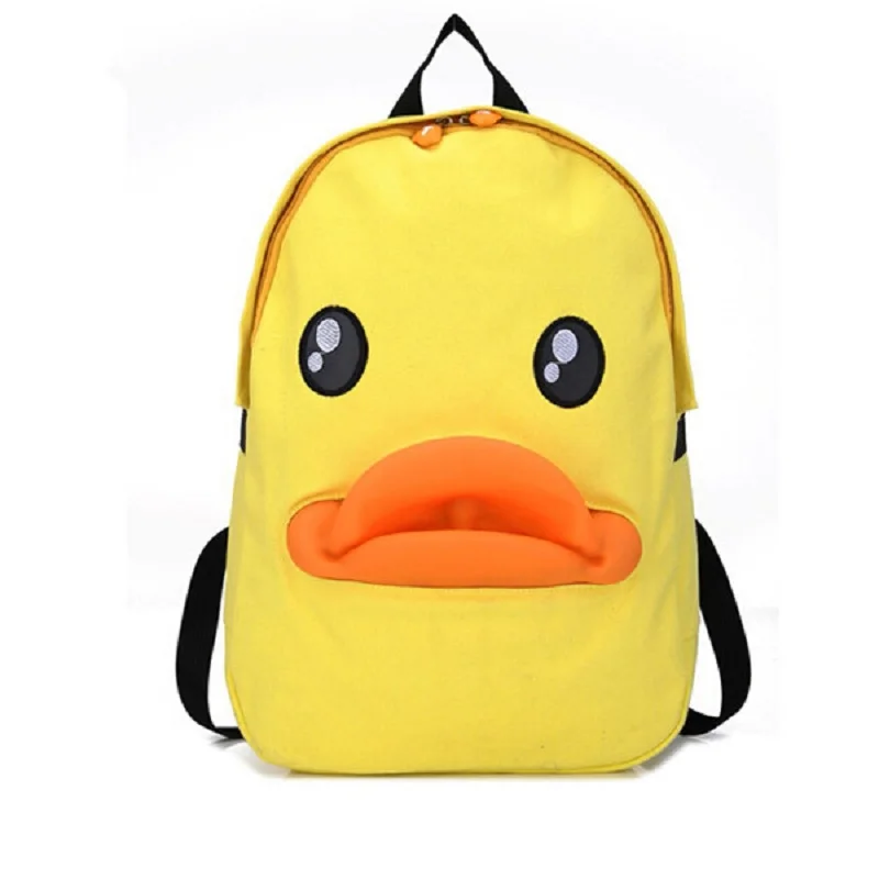 Little duck backpack canvas backpack cartoon school bag personality the