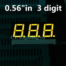 0,56 дюймов желтый 3 цифровой светодиодный дисплей модуль общий анод DIP цифровая трубка 7 сегмент 3 цифровой светодиодный дисплей