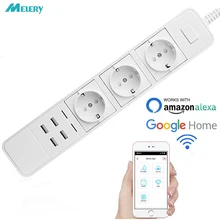Smart Wifi Power Strip Surge Protector Multiple Power Sockets with USB Port Voice Control for Amazon Echo Alexa’s Google Home