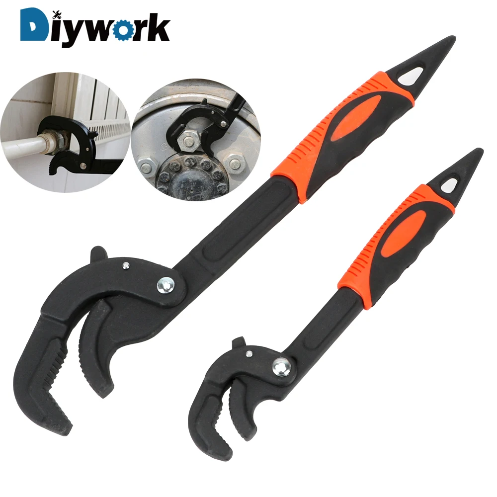 

DIYWORK 25cm/36cm Open End Spanner High-carbon Steel Universal Length Grip Tool Multifunction Fast Pipe Wrench Crowbar