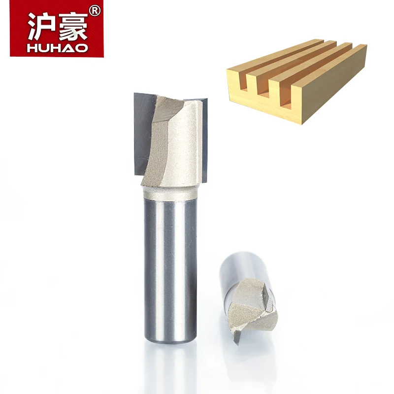 

HUHAO 1pc 1/2"1/4" Shank 2 Flute Straight Router Bits for Wood Tungsten Carbide Endmill Milling Cutter CNC Woodworking Tools