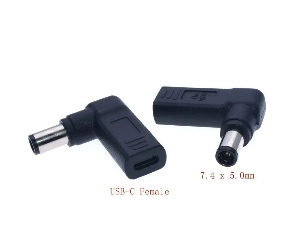 

USB Type C Plug Dc Jack Power Adapter Converter USB-C Female to 7.4 x 5.0mm Male for Lenovo Hp Dell Laptop Adapter*