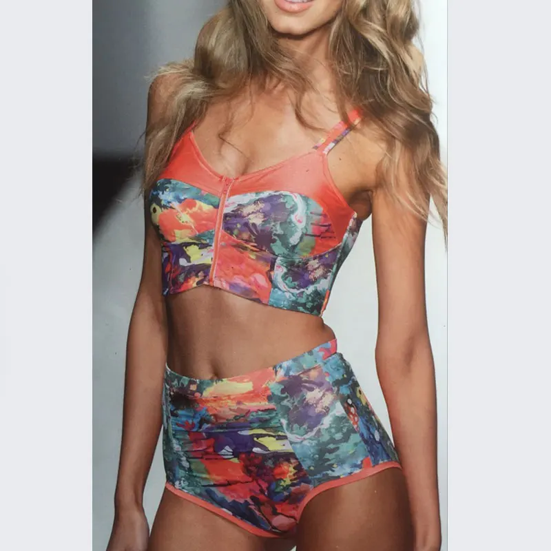 

Women Bikini Set Summer 2017 Printed Swimsuit High Waist swimwear padding bikini brazilian Swimwear bathing Suit Swimming Suit