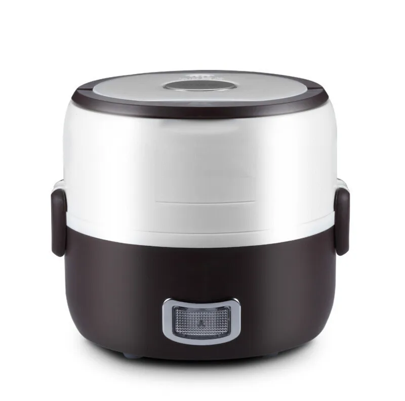 

Newest 2 in 1 Portable Lunch Box Electric Rice Cooker Multifunction Mini Rice Cooker (1.3L) - Brown