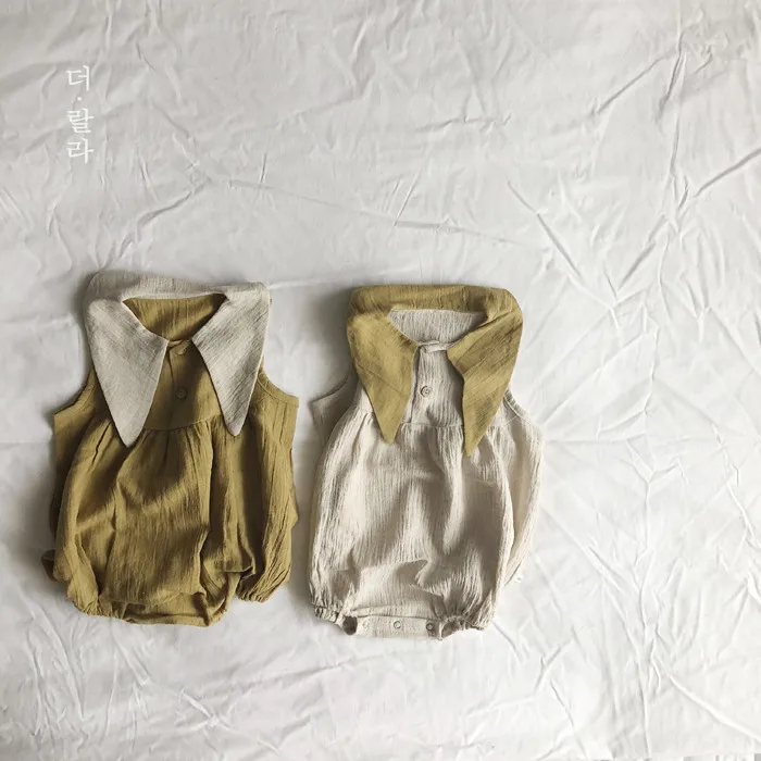 

Fashion Summer Toddler Baby Kids Girl Boys Rompers Cotton Korean Children Infant Baby Clothing line cotton baby clothes