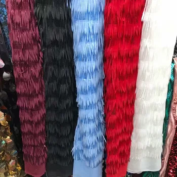 

5 color sequins lace fabric high quality african lace fabric 2019 embroidered tulle net lace french fabric for wedding party