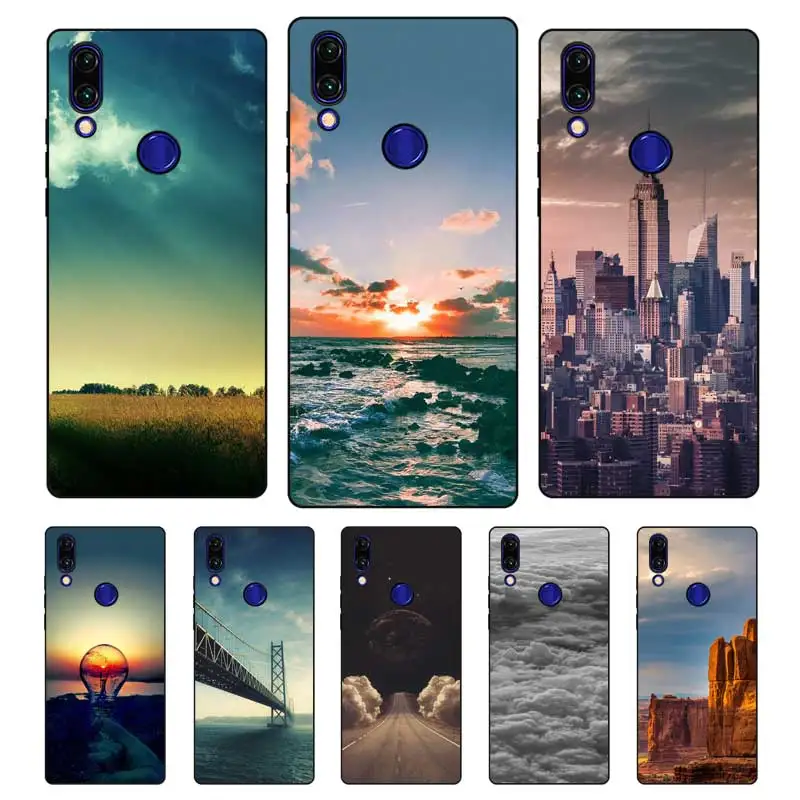 

N289 Cool Scenery Black Silicone Case Cover For Xiaomi Redmi Note 3 4 4X 5 5A 6 7 Pro Global