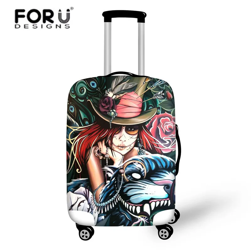 

FORUDESIGNS Candy Skull Pattern Suitcase Protective Cover Thicker Travel Luggage Covers for Trunk Case Apply to 18''-30'' Bags