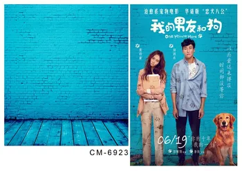 

TR Photography Backdrop Blue Brick Wall Wood Floor for Happy Wedding Photo Backdrop Studio Background Cloth Vinyl Backgrounds