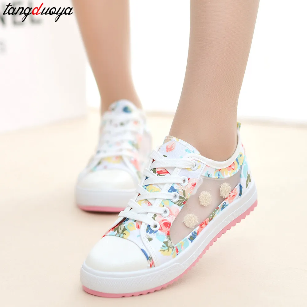 

floral shoes for women casual shoes fashion breathable walking mesh shoes ladies summer shoes womens flats chaussures femme
