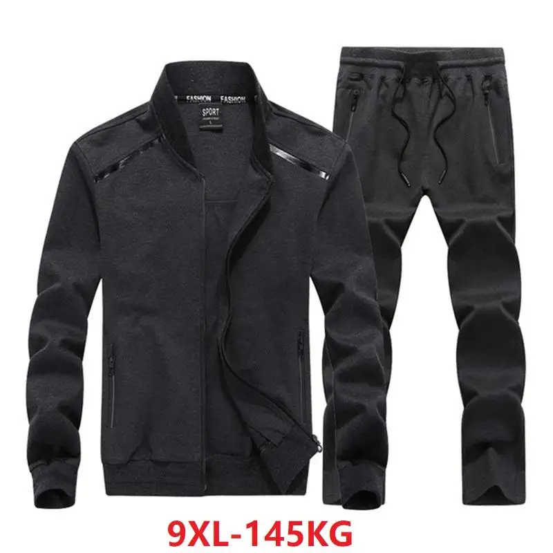 

Осенняя мужская Толстовка большого размера 5XL 6XL 7XL 8XL 9XL, модная тянущаяся свободная синяя куртка большого размера с длинным рукавом и лацканами на молнии