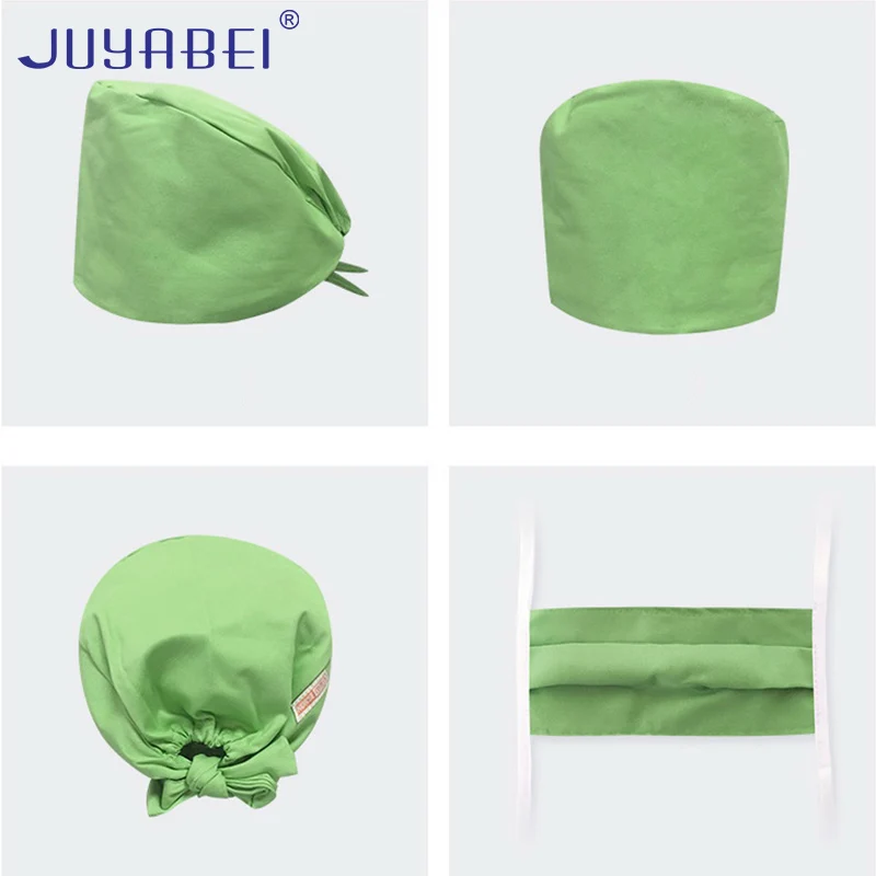 Операционной шляпа и соответствующие маски Зеленый Для мужчин и Для женщин Пот-доказательство хлопок Pet доктор платок Кепки хирург