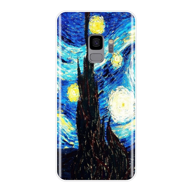 Ван Гог арт Мягкий силиконовый чехол для телефона для samsung Galaxy Note 4 5 8 9 задняя крышка для samsung Galaxy S5 S6 S7 Edge S8 S9 Plus