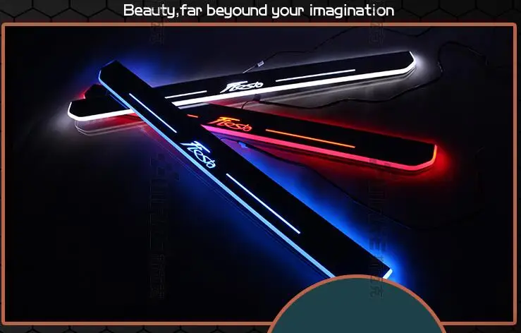 

WOOBEST LED moving door scuff door sill Nerf Bars & Running Boards for ford fiesta 2013-15, moving light, top quality, 2pcs
