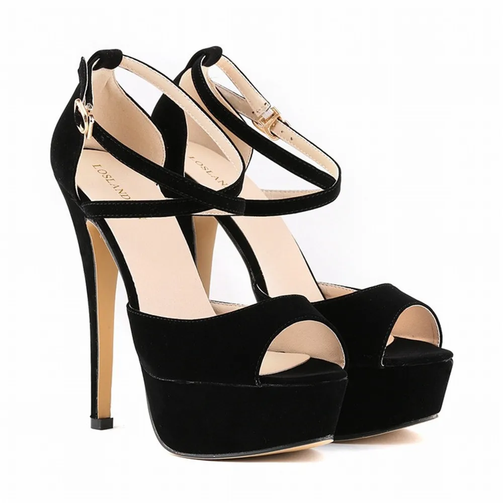 

Womens Strappy Platform Sandals Peep Toe Ladies Stiletto High Heel Shoes Luxury Shoes Women Designers Red Bottom Thin Round Toe