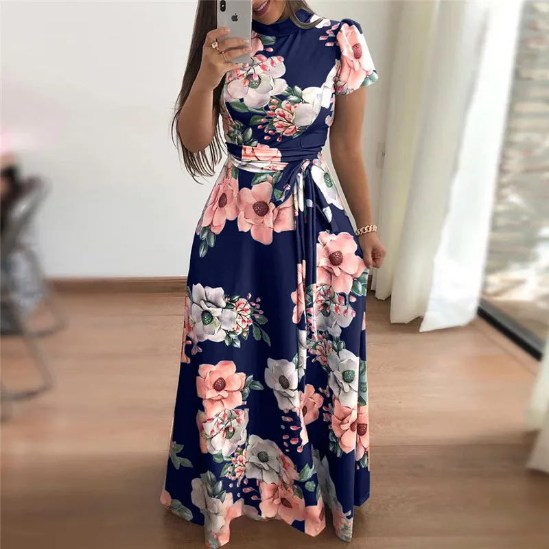 Suposiciones, suposiciones. Adivinar tirar a la basura Comparable Rogi Verano vestido largo 2019 Floral estampado Boho playa vestido túnica  Maxi Vestido Mujer elegante Vestidos de fiesta de noche Verano|Vestidos| -  AliExpress