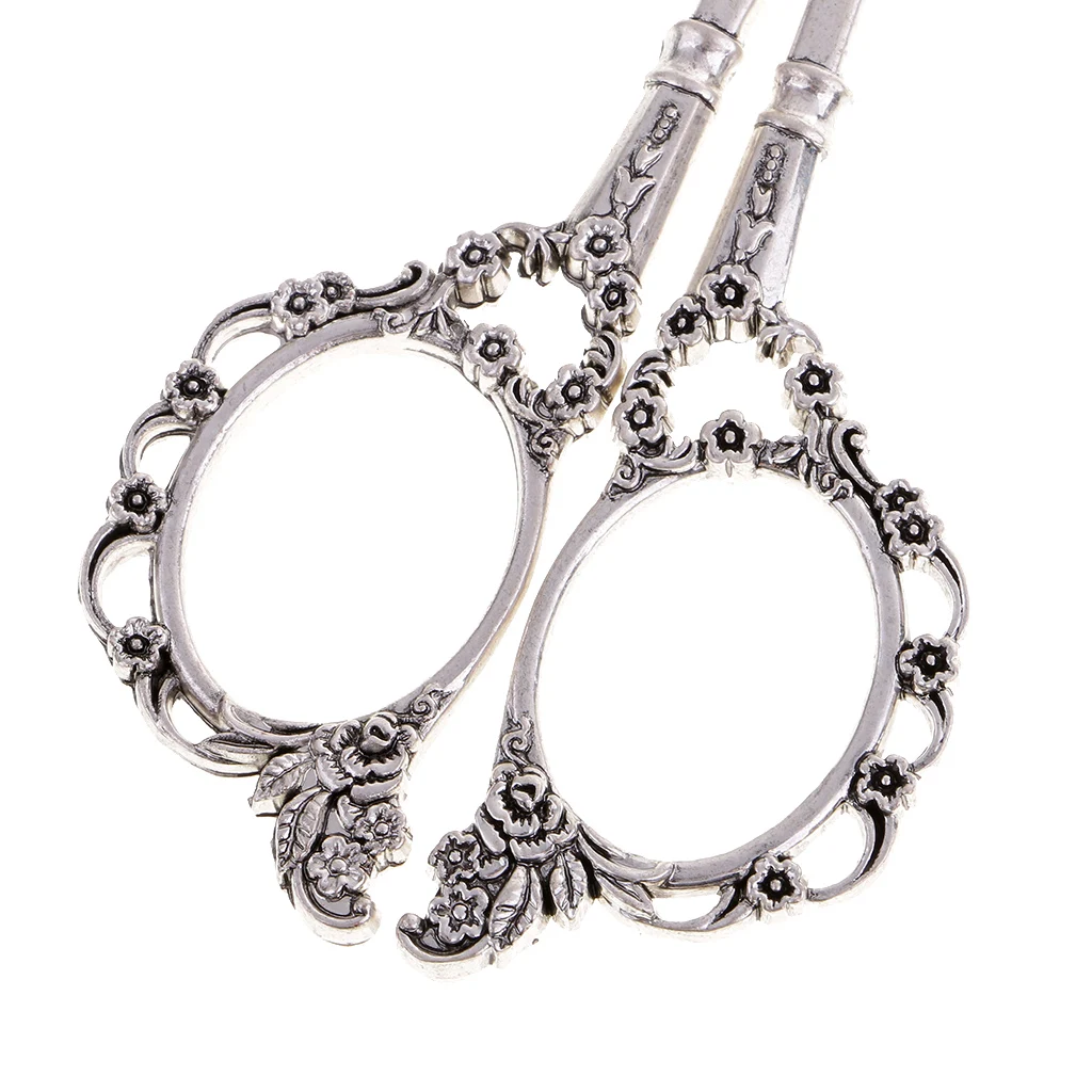 6pcs European Vintage Silver Embroidery Sewing Scissors Thimble Needle Case