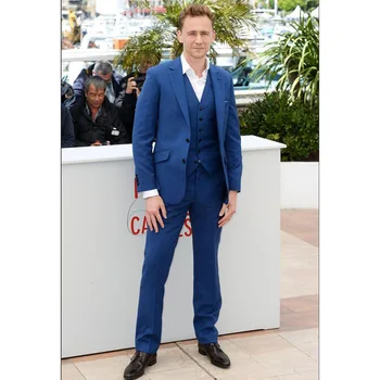 

New New Arrival Real Terno Smoking Wedding Suits For Men Carpet Tuxedos Notched Lapel Two Buttons Slim Fit (jacket+pants+vest)