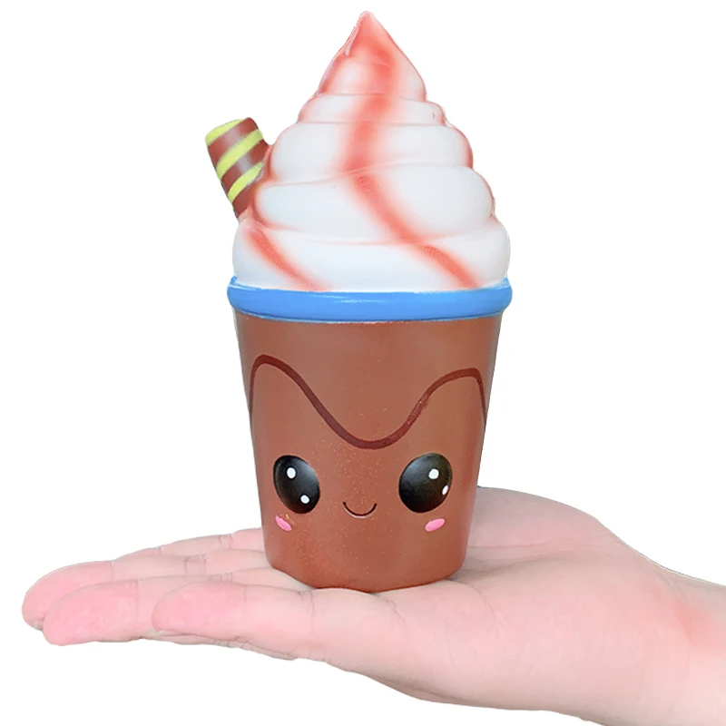 

Jumbo Chocolate Ice Cream Cup Squishy Simulation Bread Slow Rising Cream Scent Soft Squeeze Toy Stress Relief for Kid Xmas Gift