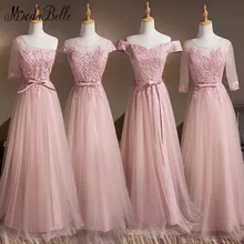 Modabelle 4 стиля Бледно-розовый Длинные вечерние платья для Для женщин Robe Demoiselle D'honneur Свадебная вечеринка платье плюс Размеры