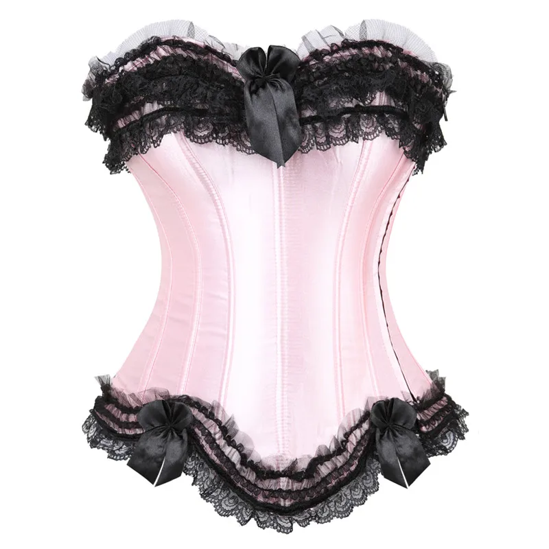 Showgirls корсет с юбкой с кружевной отделкой розовый корсет с завышенной талией и юбка в комплекте Плюс Размер Танцевальный Костюм Викторианский корсетный костюм