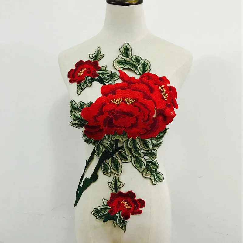 FFLACELL 3D Цветы вышитые патч наклейки для одежды куртка джинсы кружева аппликация DIY украшения для одежды ткань нашивки - Цвет: S